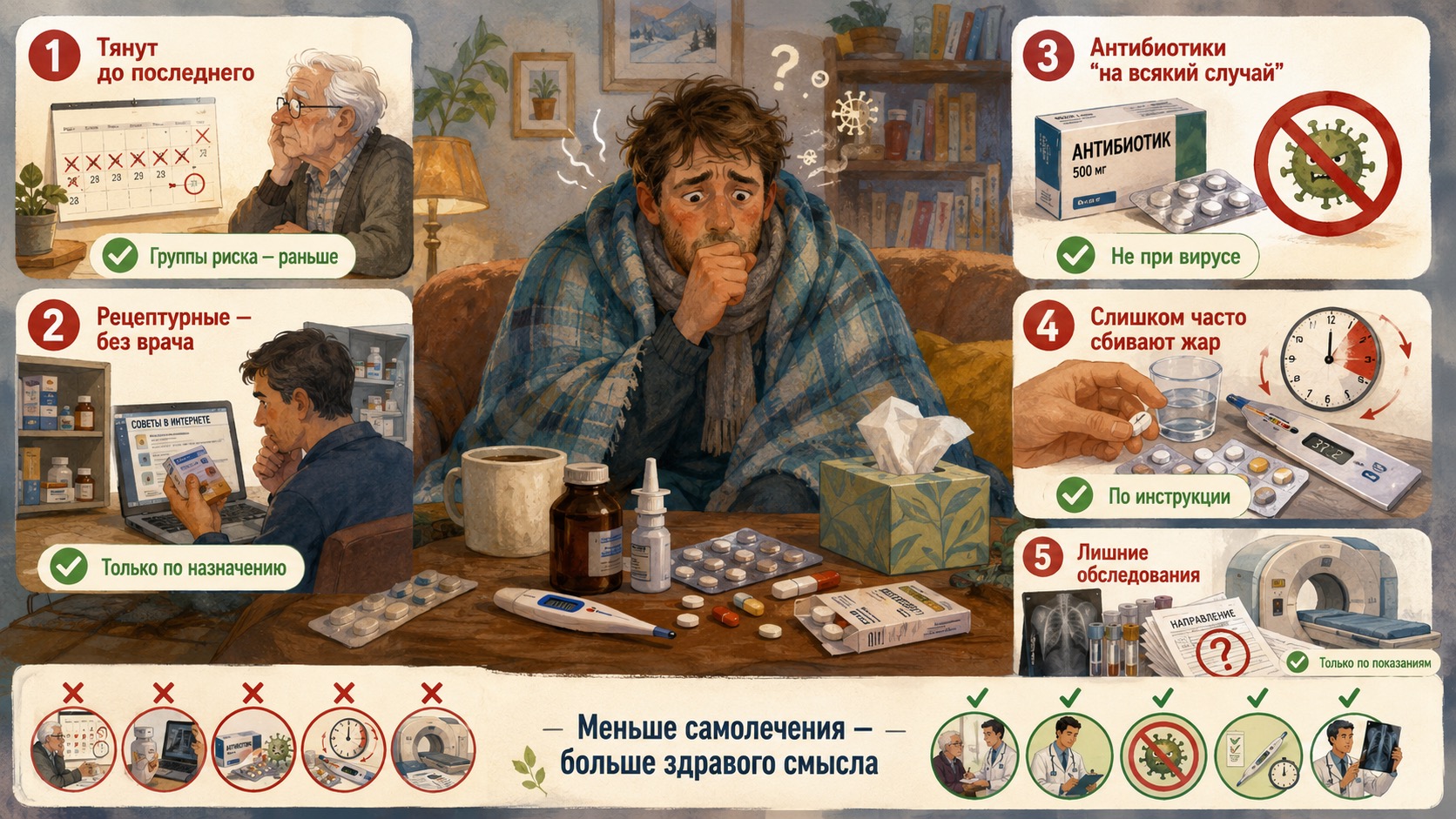 Частые ошибки при гриппе и как их избежать